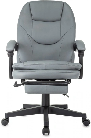 Кресло руководителя Бюрократ CH-868N-BF серый эко.кожа крестов. пластик подст.для ног