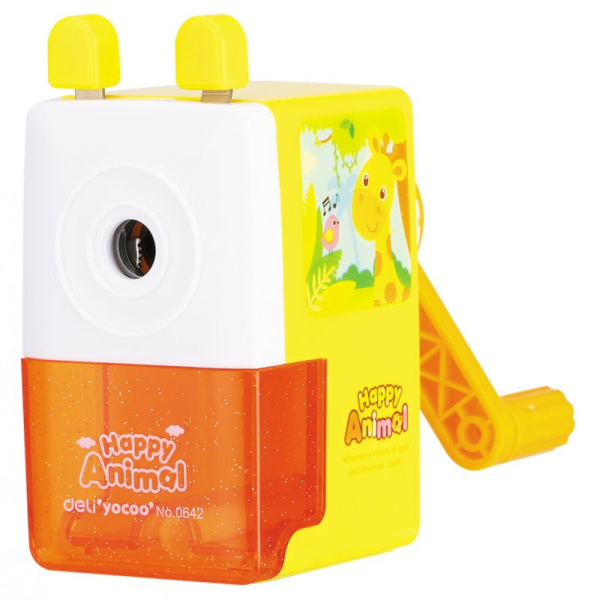 Точилка для карандашей механическая Deli E0642 1 отверстие пластик ассорти