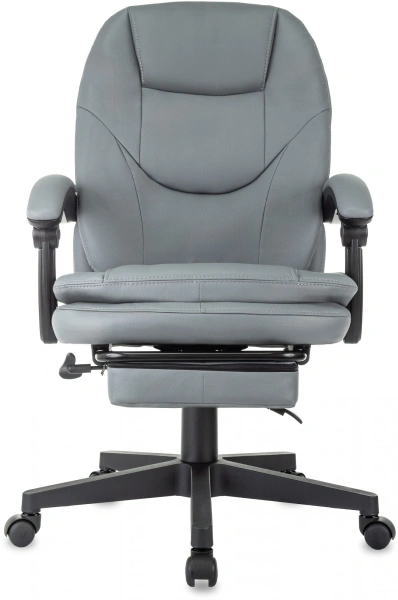 Кресло руководителя Бюрократ CH-868N-BF серый эко.кожа крестов. пластик подст.для ног