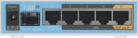 Роутер беспроводной MikroTik hAP ac (RB962UIGS-5HACT2HNT) AC1750 10/100/1000BASE-TX/SFP белый