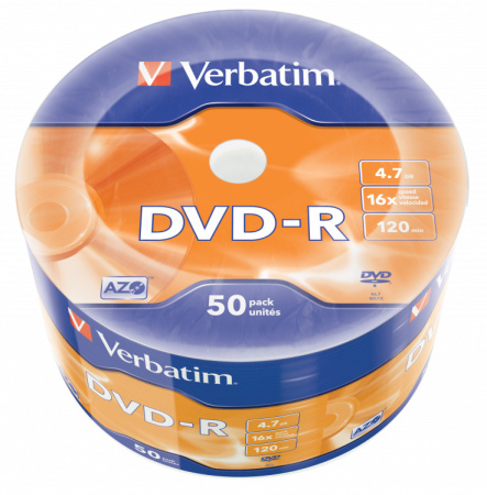 Диск DVD-R Verbatim 4.7Gb 16x bulk (50шт) (43788)