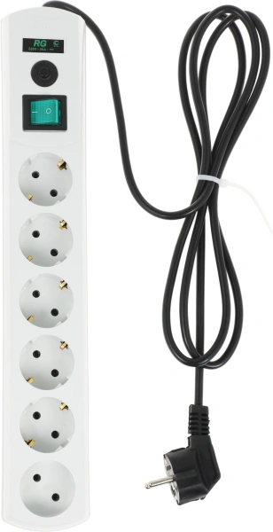 Сетевой фильтр Most RG 2м (6 розеток) белый (коробка)