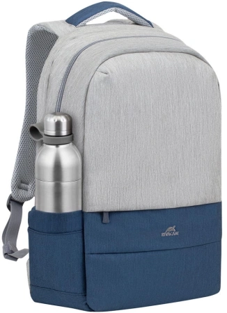 Рюкзак для ноутбука 17.3" Riva 7567 серый/темно-синий полиэстер