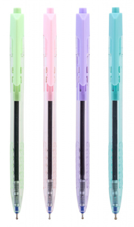 Ручка шариков. автоматическая Deli Arrow EQ03236-1 прозрачный/ассорти d=0.7мм син. черн. (1шт) ассорти