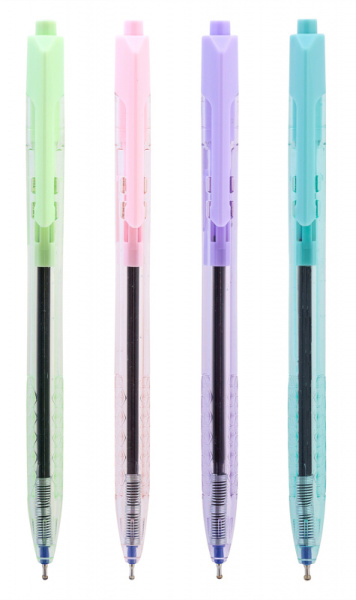 Ручка шариков. автоматическая Deli Arrow EQ03236-1 прозрачный/ассорти d=0.7мм син. черн. (1шт) ассорти