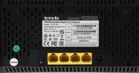 Роутер беспроводной Tenda TX12L Pro AX3000 10/100/1000BASE-TX черный
