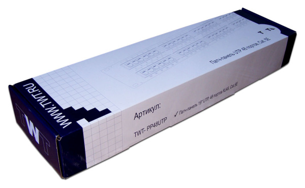 Патч-панель Lanmaster TWT-PP48UTP 19" 2U 48xRJ45 кат.5e UTP