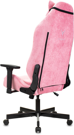 Кресло игровое Knight N1 Fabric розовый Velvet 36 с подголов. крестов. металл