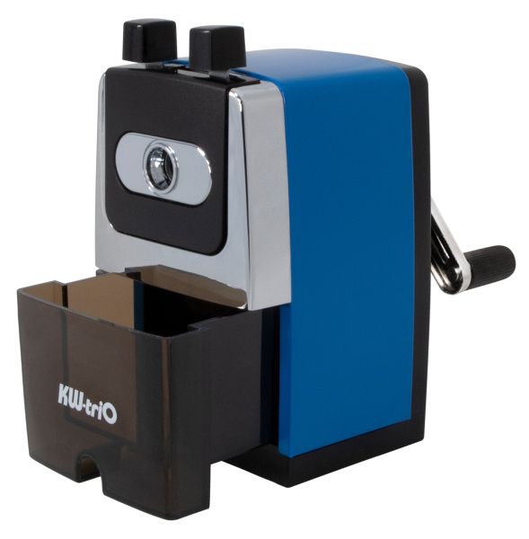 Точилка для карандашей механическая Kw-Trio 307Ablue 307A-BLU 1 отверстие металл синий