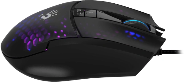 Мышь A4Tech Bloody L65 Max черный/фиолетовый оптическая (12000dpi) USB (6but)