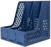 Лоток вертикальный Deli E9843 BLUE E9843 3отд. сборный для бумаг 250x257x275мм синий пластик