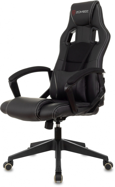 Кресло игровое Zombie Arena черный эко.кожа/ткань крестов. пластик