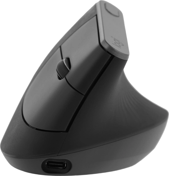 Мышь Logitech MX Vertical черный/черный оптическая 4000dpi беспров. BT/Radio USB 6but (910-005451)