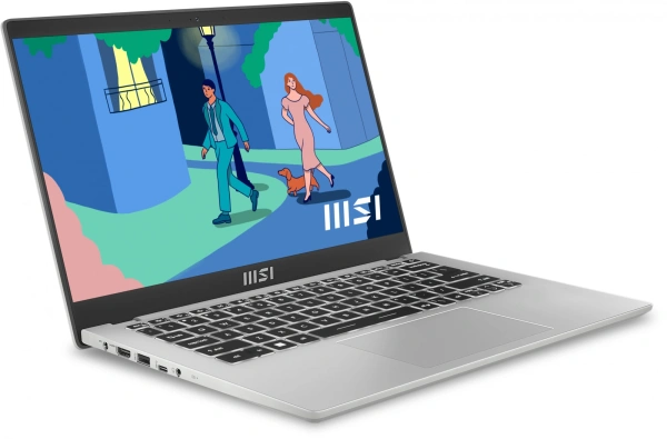 Ноутбук MSI Modern 14 C12MO-689RU Core i5 1235U 16Gb SSD512Gb Intel Iris Xe graphics 14" IPS FHD (1920x1080) Windows 11 Professional silver WiFi BT Cam (9S7-14J111-689)