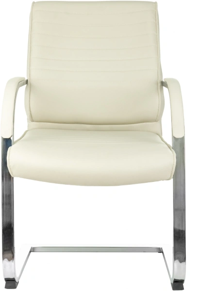 Кресло Бюрократ T-8010-LOW-V слоновая кость эко.кожа полозья