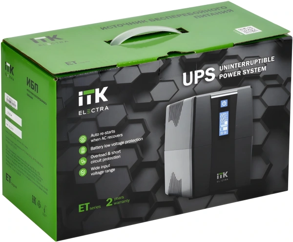 Источник бесперебойного питания ITK (EET-0600VA-1-001-S) 360Вт 600ВА