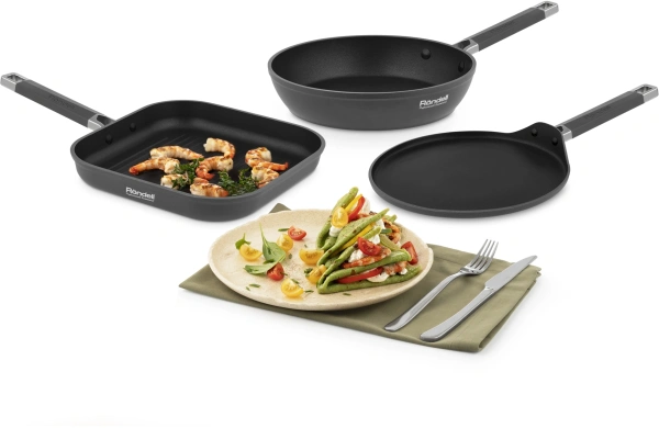 Сковорода-гриль Rondell Stolz RDA-1769 квадратная 26см покрытие: Xylan Plus ручка несъемная (без крышки) серый