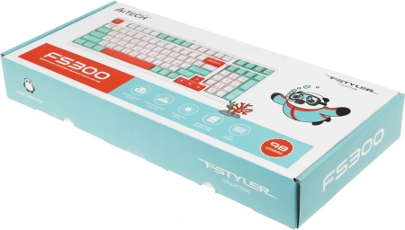 Клавиатура A4Tech Fstyler FS300 механическая белый USB for gamer LED (FS300 PANDA SNORKLENING)