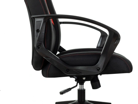 Кресло игровое Zombie 200 черный/красный ткань/эко.кожа крестов. пластик