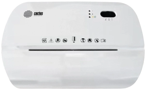 Шредер Cactus CS-SH-K4 белый/черный (секр.P-4) фрагменты 12лист. 17лтр. скрепки скобы пл.карты