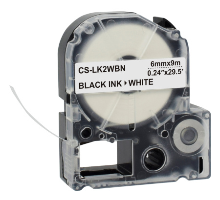 Картридж ленточный Cactus CS-LK2WBN LK-2WBN черный на белом 6x9 для Epson LW300/LW400/LW700/LW600P/LW1000P/K400/Z700/Z900
