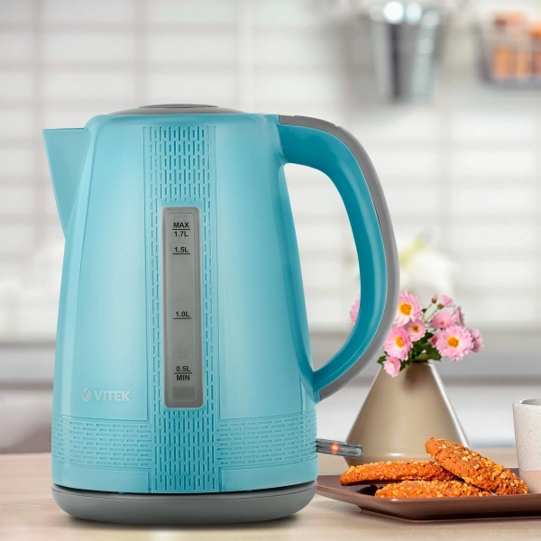 Чайник электрический Vitek VT-7001 1.7л. 2150Вт синий корпус: пластик