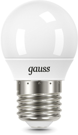 Лампа светодиодная Gauss 105102310 9.5Вт цок.:E27 шар 220B 6500K св.свеч.бел.хол. (упак.:10шт)