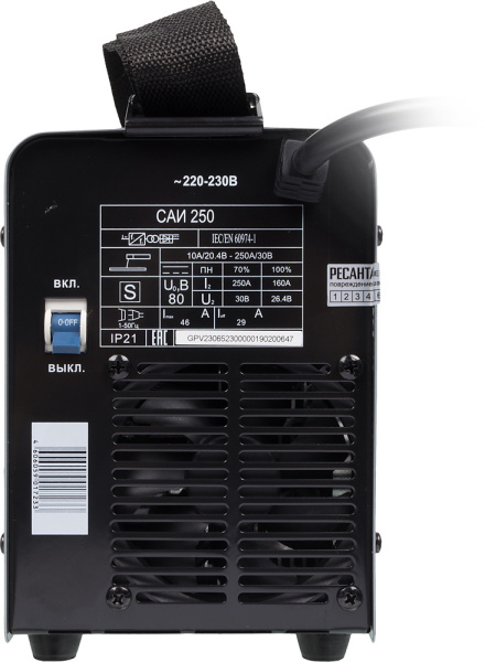 Сварочный аппарат Ресанта САИ-250 инвертор ММА DC (кейс в комплекте)