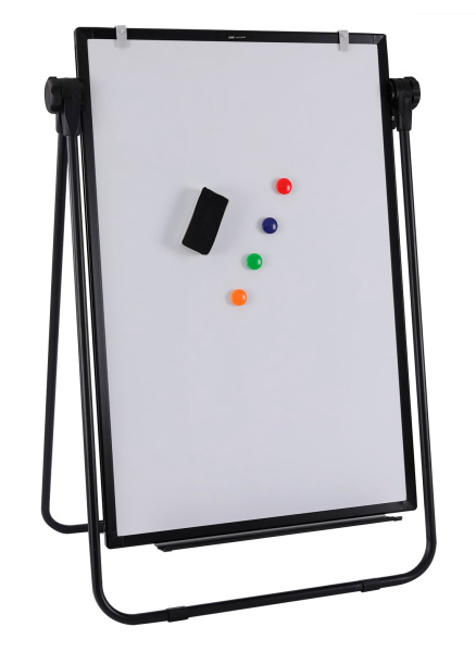 Флипчарт Deli E7886 магнитно-маркерная лак 60x90см на подставке белый с аксессуарами