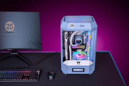Корпус Thermaltake The Tower 300 Hydrangea голубой без БП miniITX 7x120mm 5x140mm 2xUSB3.0 audio bot