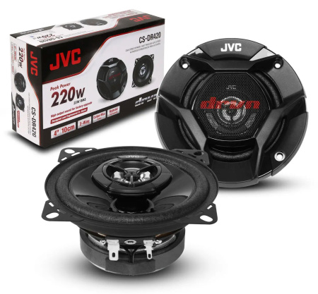 Колонки автомобильные JVC CS-DR420 220Вт 88дБ 4Ом 10см (4дюйм) (ком.:2кол.) коаксиальные двухполосные