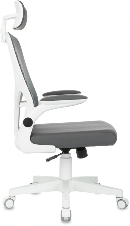 Кресло Бюрократ ASTER NH-W темно-серый TW-04 Neo Grey сетка/ткань с подголов. крестов. пластик пластик белый