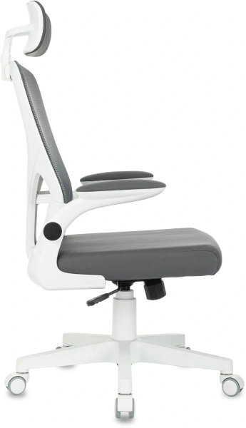 Кресло Бюрократ ASTER NH-W темно-серый TW-04 Neo Grey сетка/ткань с подголов. крестов. пластик пластик белый