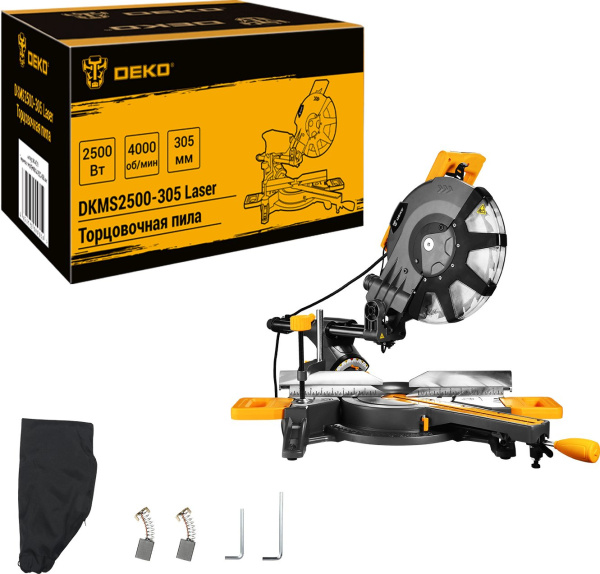 Торцовочная пила Deko DKMS2500-305 Laser 2500Вт 4000об/мин d=305мм