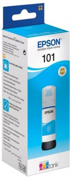 Картридж струйный Epson L101 C13T03V24A синий (6000стр.) (70мл) для Epson L4150/L4160/L4267/L6160/L6170/L6190/L6270/L14150