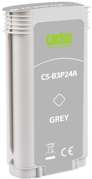 Картридж струйный Cactus CS-B3P24A №727 серый (130мл) для HP DJ T920/T1500/T2530
