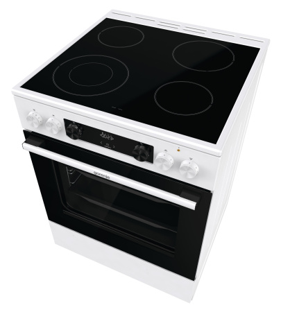 Плита Электрическая Gorenje GECS6C70WC белый/черный стеклокерамика (без крышки)