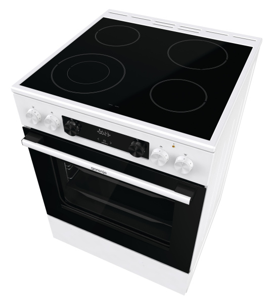 Плита Электрическая Gorenje GECS6C70WC белый/черный стеклокерамика (без крышки)