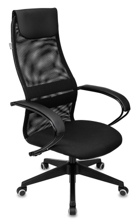 Кресло руководителя Бюрократ CH-607 черный TW-01 сетка/ткань с подголов. крестов. пластик