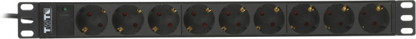 Блок распределения питания Lanmaster TWT-PDU19-10A9P4-3.0 гор.размещ. 9xSchuko базовые 10A C14 3м
