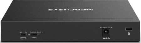 Коммутатор Mercusys MS108GP (L2) 8x1Гбит/с 7PoE+ 65W неуправляемый