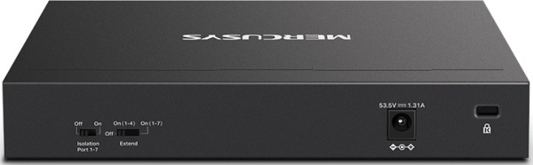 Коммутатор Mercusys MS108GP (L2) 8x1Гбит/с 7PoE+ 65W неуправляемый