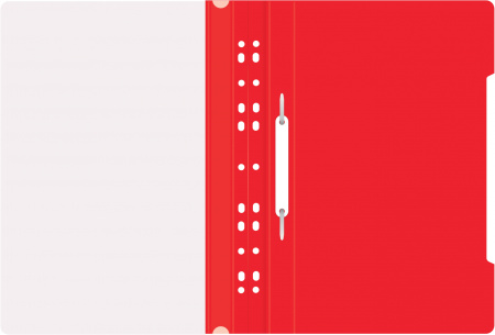 Папка-скоросшиватель Бюрократ PS-P20RED A4 прозрач.верх.лист боков.перф. пластик красный