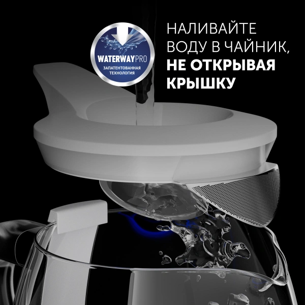 Чайник электрический Polaris PWK 1563CGL 1.5л. 2200Вт белый/прозрачный корпус: стекло/пластик