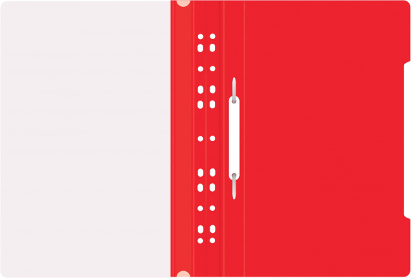 Папка-скоросшиватель Бюрократ PS-P20RED A4 прозрач.верх.лист боков.перф. пластик красный