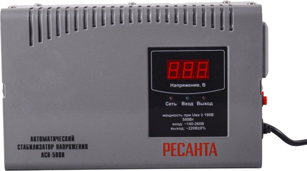 Стабилизатор напряжения Ресанта АСН-500 Н однофазный серый (63/6/63)