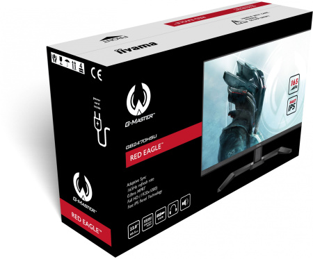 Монитор Iiyama 23.8" GB2470HSU-B5 IPS FHD чер 0.8ms HDMI DP USB M/M HAS 165Hz 250cd In