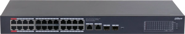 Коммутатор Dahua DH-CS4228-24GT-375 (L2) 24x1Гбит/с 2xКомбо(1000BASE-T/SFP) 2SFP 24PoE 375W управляемый