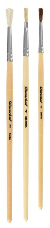 Набор кистей Silwerhof 980055 (наб.3шт) пон.круг.№2/коз.круг.№3/щет.плос.№4 дерев.ручка