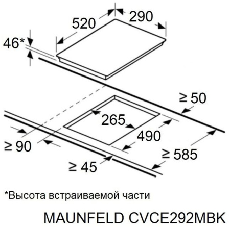 Варочная поверхность Maunfeld CVCE292MBK2 черный